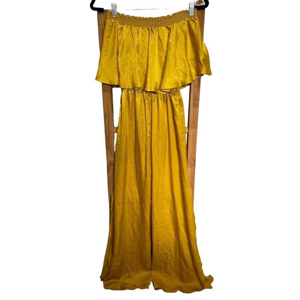 Show Me Your Mumu Hacienda Convertible Maxi Gown Dress Honey Gold Size Small - Picture 6 of 9